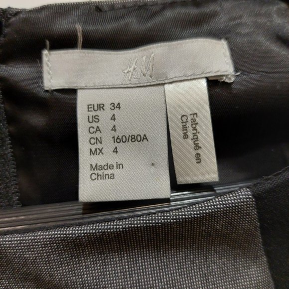 H&M Black & Grey Business Casual Work Dress Size 4 - Picture 3 of 4